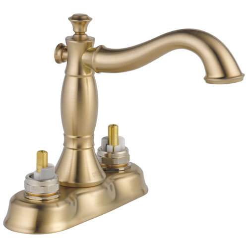 Qty (1): Delta Cassidy Two Handle Centerset Bathroom Faucet Less Handles in Champagne Bronze