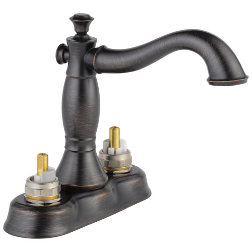 Qty (1): Delta Cassidy Two Handle Centerset Bathroom Faucet Less Handles in Venetian Bronze
