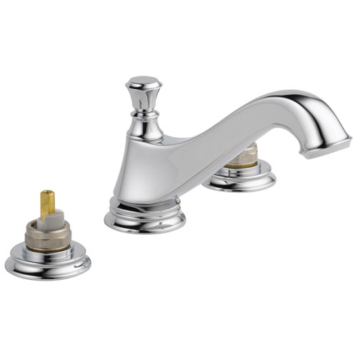 Qty (1): Delta Cassidy Two Handle Widespread Bathroom Faucet Low Arc Spout Less Handles in Chrome
