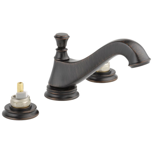 Qty (1): Delta Cassidy Two Handle Widespread Bathroom Faucet Low Arc Spout Less Handles in Venetian Bronze