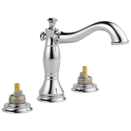 Qty (1): Delta Cassidy Two Handle Widespread Bathroom Faucet Less Handles in Chrome