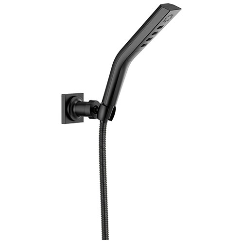 Qty (1): Delta Matte Black Finish H2Okinetic 3 Setting Modern Wall Mount Hand Shower with Hose