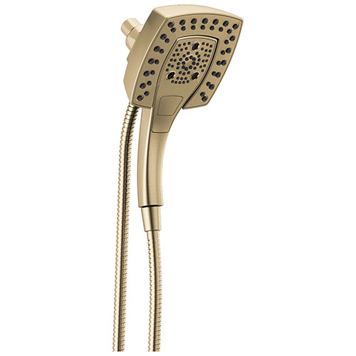 Delta Champagne Bronze Finish H2Okinetic In2ition 5-Setting Modern Two-in-One Showerhead Hand Shower Combo D58474CZ25