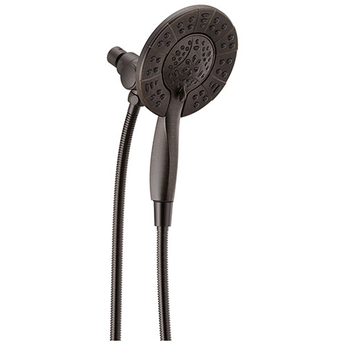 Delta Venetian Bronze Finish In2ition HSSH 1.75 GPM 4-Setting Dual Hand Shower and Round Showerhead Spray D58499RB