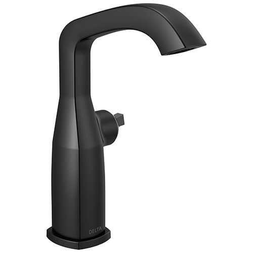 Qty (1): Delta Stryke Matte Black Finish Mid Height Bathroom Faucet Less Handle
