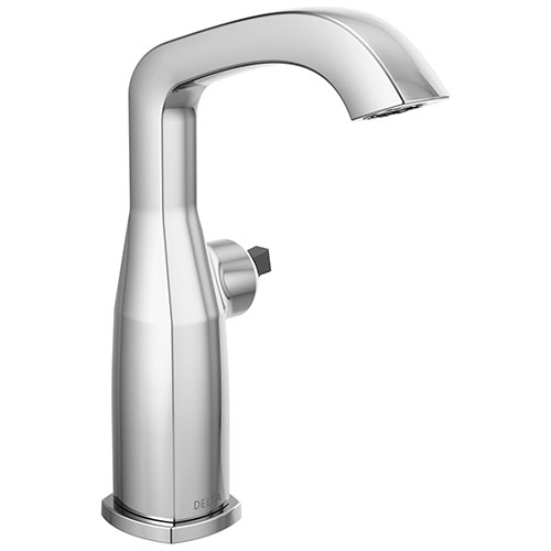 Qty (1): Delta Stryke Chrome Finish Mid Height Bathroom Faucet Less Handle