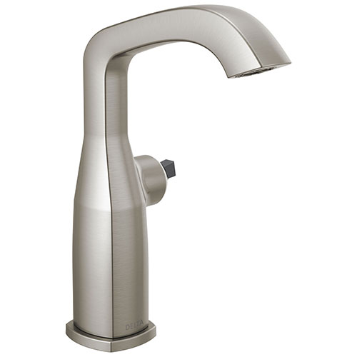Qty (1): Delta Stryke Stainless Steel Finish Mid Height Bathroom Faucet Less Handle