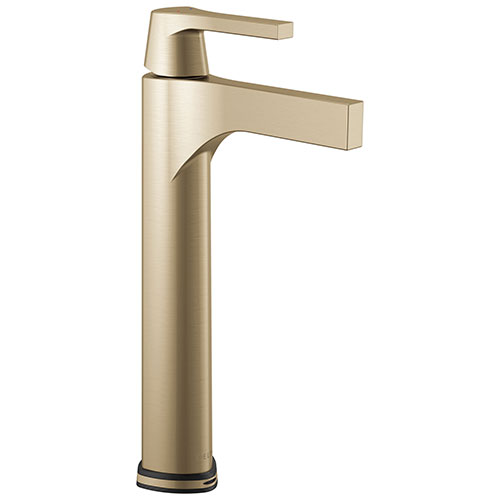 Delta Zura Champagne Bronze Finish Single Handle Vessel Sink Bathroom Faucet with Touch2O.xt Technology D774TCZDST