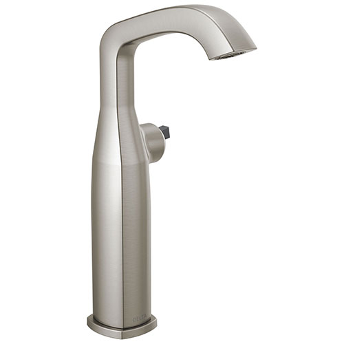 Qty (1): Delta Stryke Stainless Steel Finish Vessel Sink Faucet Less Handle