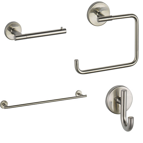 Delta Trinsic Stainless Steel Finish STANDARD Bathroom Accessory Set Includes: 24