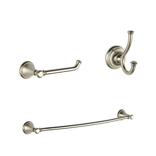 Delta Cassidy Stainless Steel Finish BASICS Bathroom Accessory Set Includes: 24