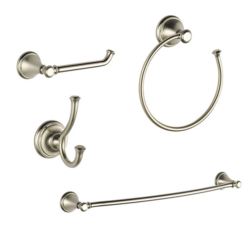 Delta Cassidy Stainless Steel Finish STANDARD Bathroom Accessory Set Includes: 24