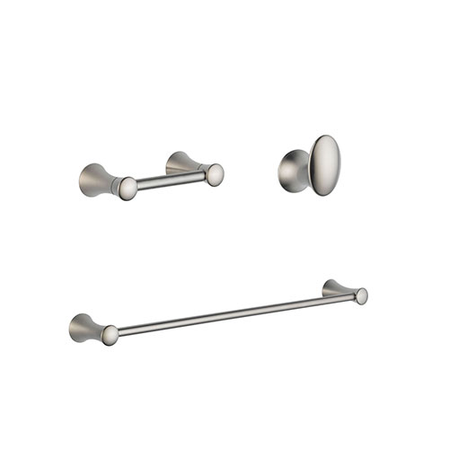 Delta Lahara Stainless Steel Finish BASICS Bathroom Accessory Set Includes: 24