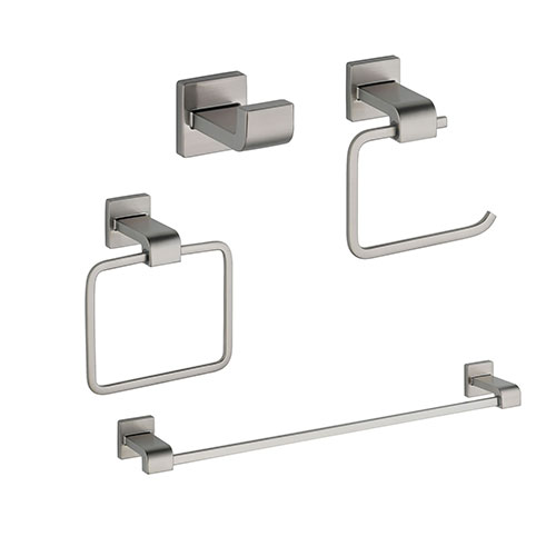 Delta Ara Stainless Steel Finish STANDARD Bathroom Accessory Set Includes: 24