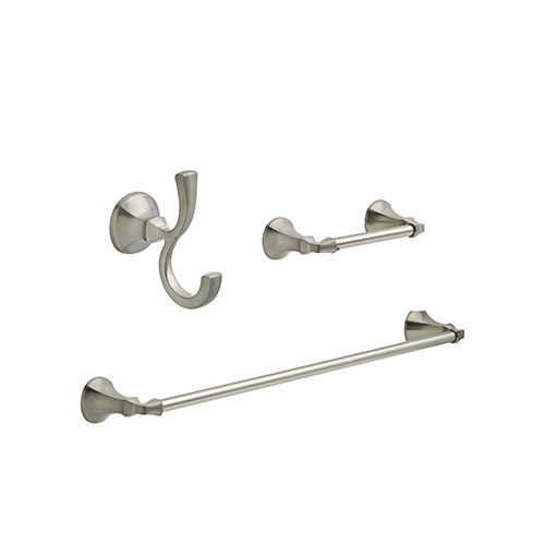 Delta Ashlyn Stainless Steel Finish BASICS Bathroom Accessory Set Includes: 24
