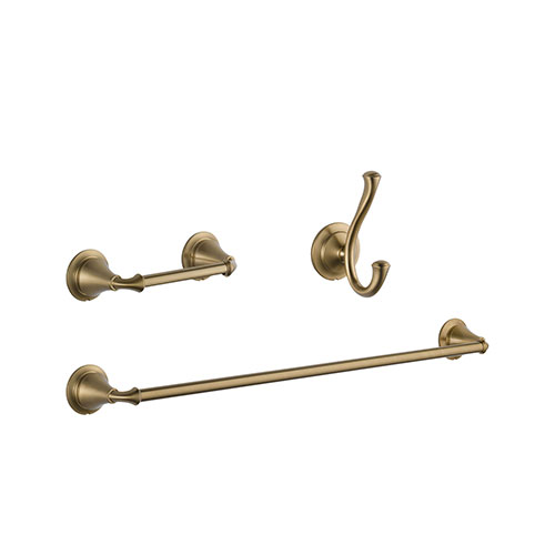 Delta Linden Champagne Bronze BASICS Bathroom Accessory Set Includes: 24