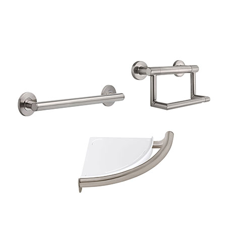 Delta Bath Safety Stainless Steel Finish BASICS Accessory Set Includes: 18