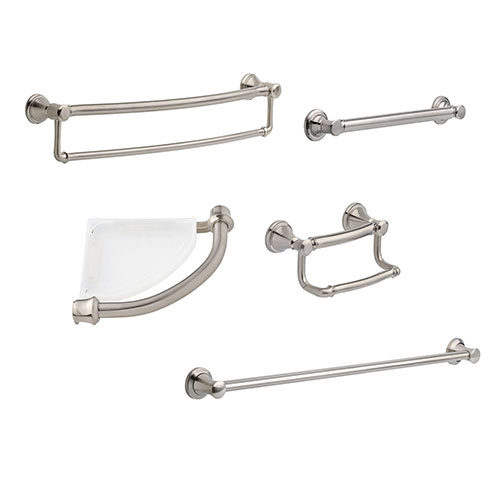 Delta Bath Safety Stainless Steel Finish DELUXE Accessory Set Includes: 18