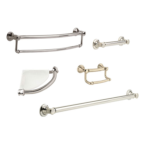 Polished Nickel Delta Faucet 41316-PN Traditional Bathroom Accessory and Safety Corner Shelf/Assist Bar