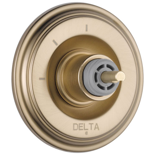 Qty (1): Delta Cassidy 3-Setting 2-Port Diverter Trim Less Handle in Champagne Bronze
