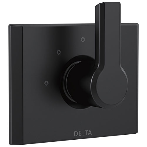 Qty (1): Delta Pivotal Matte Black Finish 3 Setting 2 Port Shower Diverter Trim Kit