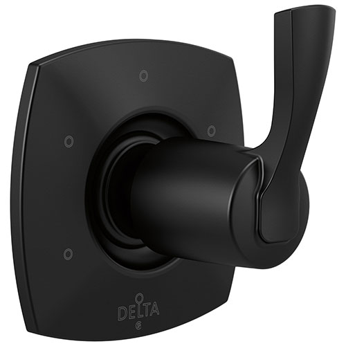Qty (1): Delta Stryke Matte Black Finish Six Function 3 Port Shower Diverter Trim Kit
