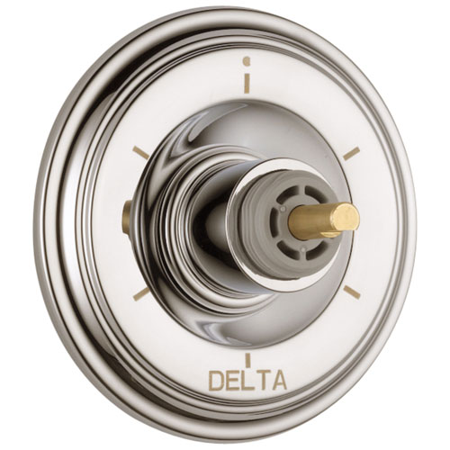 Qty (1): Delta Cassidy 6-Setting 3-Port Diverter Trim Less Handle in Polished Nickel