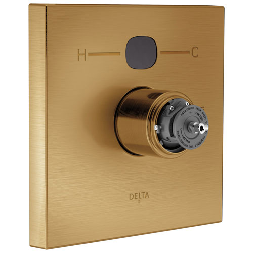 Qty (1): Delta Angular Temp2O Modern 14 Series Valve Only Trim Less Handle in Champagne Bronze