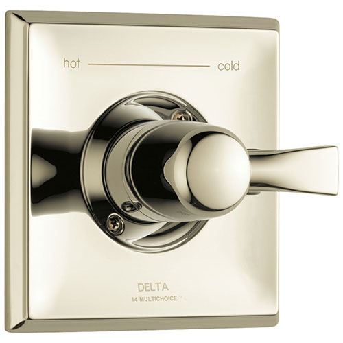 Qty (1): Delta Dryden Polished Nickel Finish Monitor 14 Series Shower Faucet Control Only Trim Kit