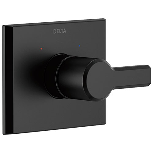 Qty (1): Delta Pivotal Matte Black Finish Monitor 14 Series Shower Faucet Control Only Trim Kit