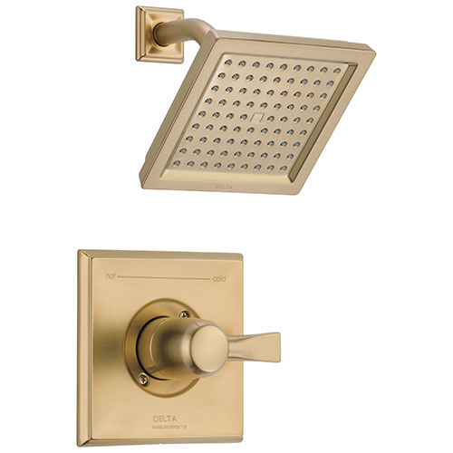 Delta Dryden Champagne Bronze Finish 14 Series Water Efficient Shower only Faucet Includes Single Handle, Cartridge, and Valve with Stops D3516V