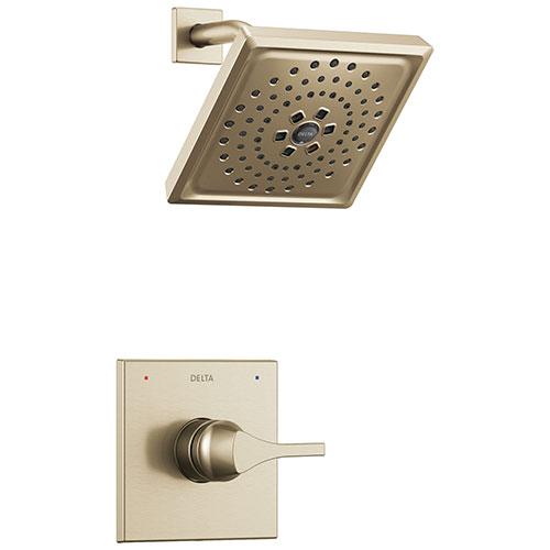 Qty (1): Delta Zura Champagne Bronze Finish Monitor 14 Series H2Okinetic Shower only Faucet Trim Kit