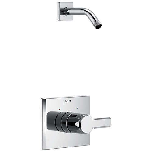 Delta Pivotal Chrome Finish 14 Series Shower only Faucet Less Showerhead Includes Single Handle, Cartridge, and Valve with Stops D3478V