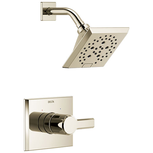 Qty (1): Delta Pivotal Polished Nickel Finish Monitor 14 Series H2Okinetic Shower only Faucet Trim Kit