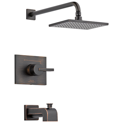 Qty (1): Delta Vero Venetian Bronze Finish Monitor 14 Series Water Efficient Tub Shower Combination Faucet Trim Kit