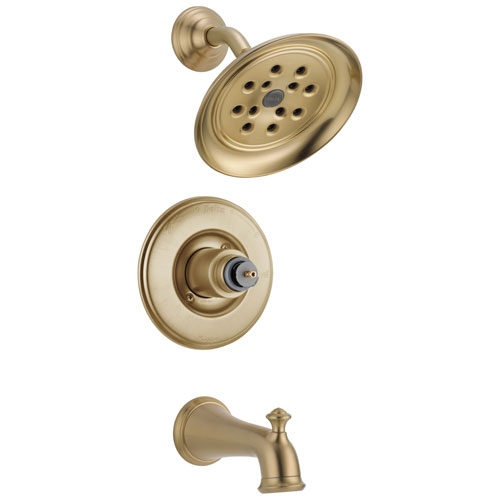 Qty (1): Delta Victorian Monitor 14 Series H2Okinetic Tub & Shower Trim Less Handle in Champagne Bronze