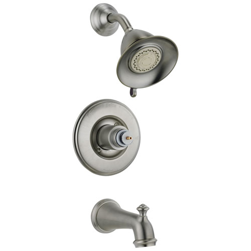 Qty (1): Delta Victorian Monitor 14 Series Tub & Shower Trim Less Handle in Stainless Steel Finish