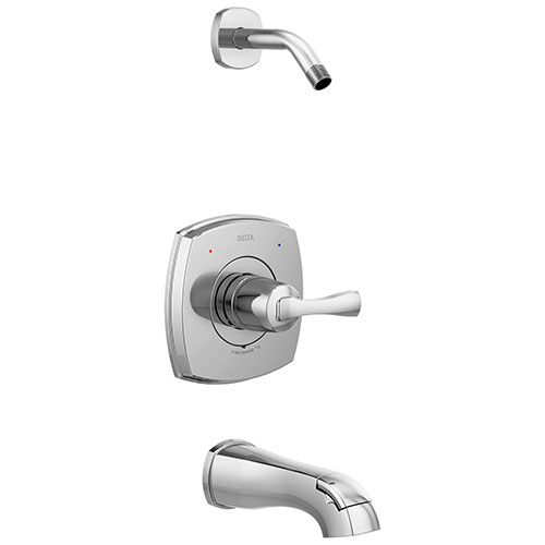 Delta Stryke Chrome Finish 14 Series Tub and Shower Combo Faucet Less Showerhead Trim Kit (Requires Valve) DT14476LHD