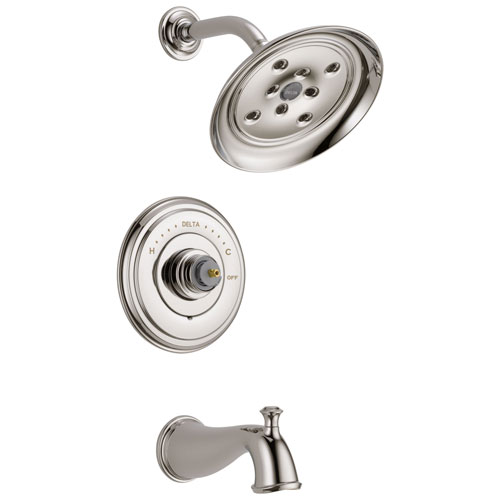 Qty (1): Delta Cassidy Monitor 14 Series H2Okinetic Tub & Shower Trim Less Handle in Polished Nickel