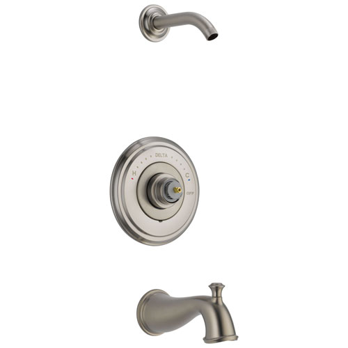 Qty (1): Delta Cassidy Monitor 14 Series Tub & Shower Trim Less Handle Less Head in Stainless Steel Finish