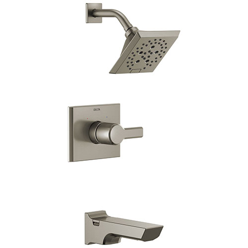 Delta Pivotal Stainless Steel Finish Monitor 14 Series H2Okinetic Tub and Shower Combination Faucet Trim Kit (Requires Valve) DT14499SS