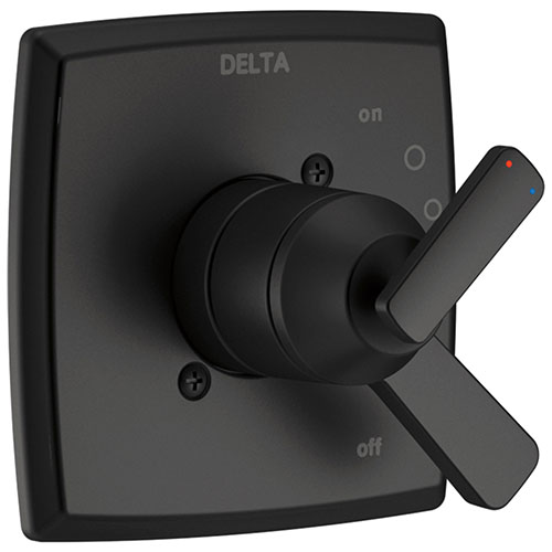 Delta Ashlyn Matte Black Finish Monitor 17 Series Shower Faucet Control Only Includes Handles, Cartridge, and Valve with Stops D3412V