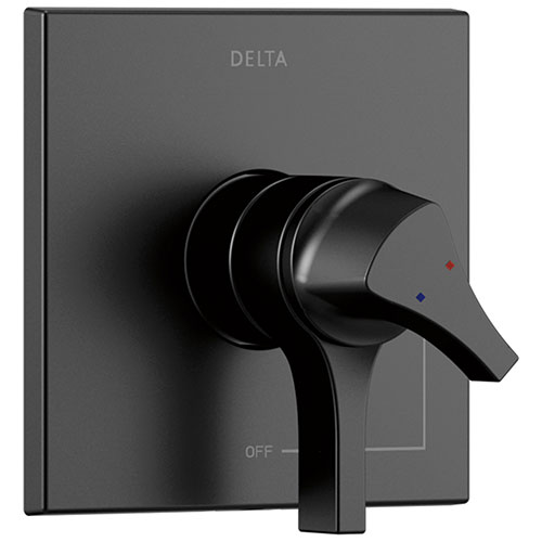 Qty (1): Delta Zura Matte Black Finish Monitor 17 Series Shower Faucet Control Only Trim Kit