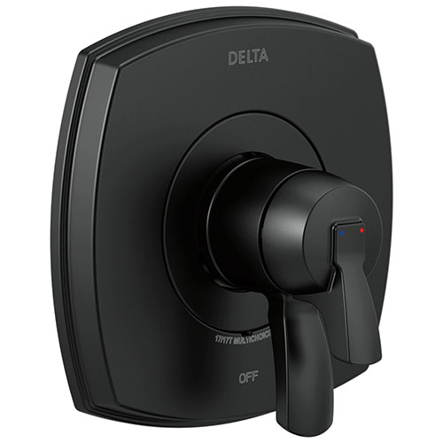 Delta Stryke Matte Black Finish 17 Series Shower Faucet Control Only Trim Kit (Requires Valve) DT17076BL