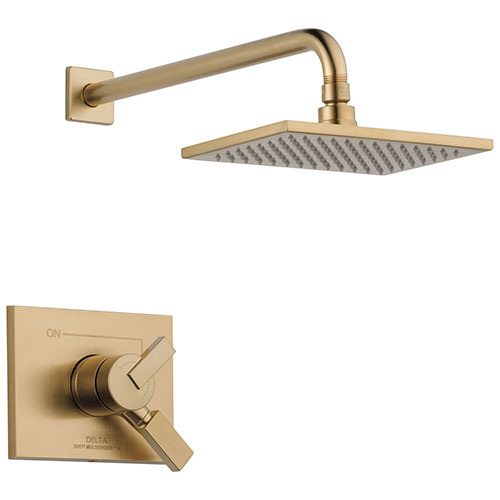 Delta Vero Champagne Bronze Finish Monitor 17 Series Water Efficient Shower only Faucet Includes Handles, Cartridge, and Valve with Stops D3384V