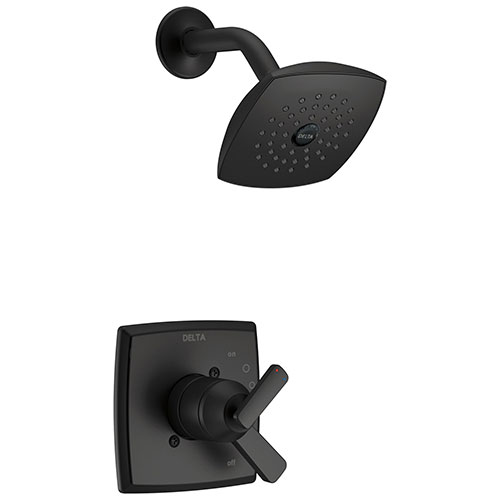 Qty (1): Delta Ashlyn Matte Black Finish Monitor 17 Series Shower only Faucet Trim Kit