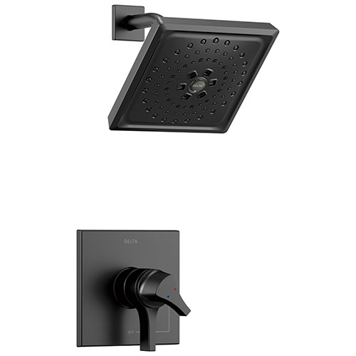 Qty (1): Delta Zura Matte Black Finish Monitor 17 Series H2Okinetic Shower Only Faucet Trim Kit