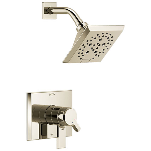 Qty (1): Delta Pivotal Polished Nickel Finish Monitor 17 Series H2Okinetic Shower only Faucet Trim Kit