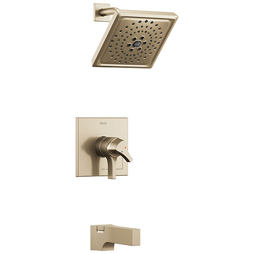 Qty (1): Delta Zura Champagne Bronze Finish Monitor 17 Series H2Okinetic Tub and Shower Combination Faucet Trim Kit