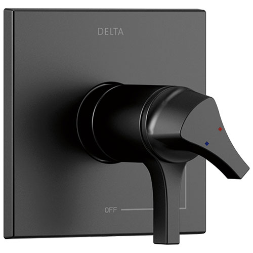 Delta Zura Matte Black Finish TempAssure 17T Series Shower Faucet Control Only Trim Kit (Requires Valve) DT17T074BL